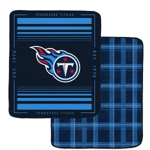 NFL Tennessee Titans Basic Block Double-Sided Flannel Fleece Blanket - 1 of 3