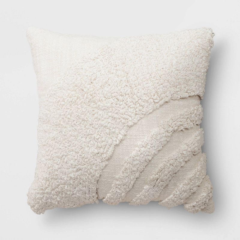 Tufted Curve Patterned Square Throw Pillow - Threshold™, 1 of 12