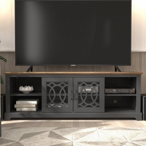 Galano Raccon 68.2 in. 2 Door TV Stand Fits TV's up to 75 in. in Ivory with Knotty Oak, Black with Knotty Oak - 1 of 4