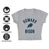 Women's Howard University Large Cap Sleeve Baby Rib Crop Top Athletic Heather - 4 of 4