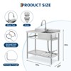 39 Inch Commercial Utility Sink with Faucet, Freestanding Stainless Steel Sink with Workbench & Storage Shelf for Kitchen Garage Outdoor - 3 of 4