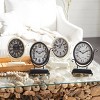 Olivia & May Set of 4 Metal Scroll Clocks Black: Vintage Iron Tabletop Timepieces, Analog Display - 3 of 4