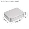Unique Bargains Home Tinplate Sturdy Durable Portable Storage Box with Lids Silver Tone - 2 of 3