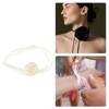Unique Bargains Satin Ribbon Rose Pattern Adjustable choker necklace Wrap around wrist bracelet 1 Pc - 3 of 4