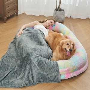 Human Dog Shared Bed - Large Plush Pet Bed with Washable Cover & Orthopedic Foam - 1 of 4