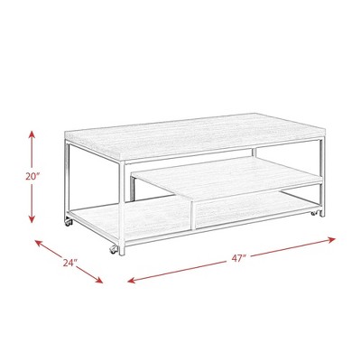 Aspen Weathered Gray Oak Metal Base 3PC Cocktail Table Set