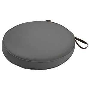 Montlake Fadesafe Round Patio Dining Seat Cushion Set - Light Charcoal Gray - Classic Accessories, Grey Grey