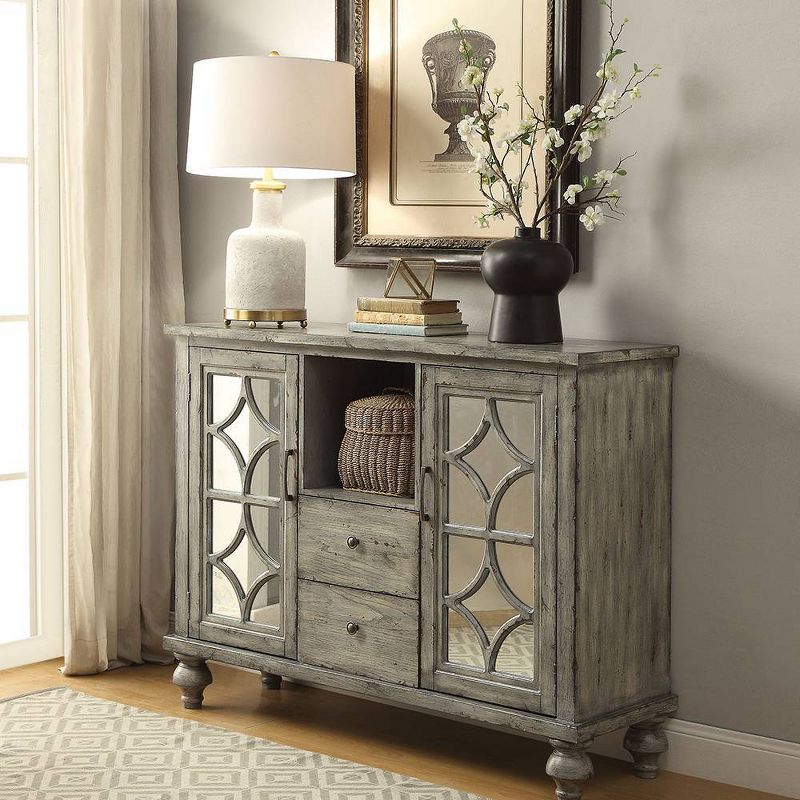 Velika Accent Table Weathered Gray - Acme Furniture, 1 of 9
