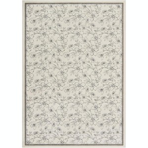 Washable Boho Floral Runner, Non-Slip, Low Pile, Soft Throw Rug for Entryway, Kitchen, Front Door, Kids Room, Indoor Mat. - 1 of 4