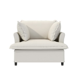 YOOCOZZ Chenille Upholstered Sofa with Skirt-edged Cushions and 2 Pillows - 1 of 4