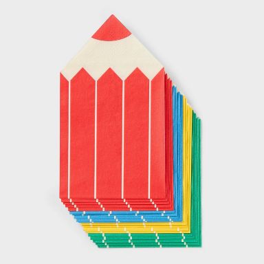 20ct Colored Pencil Multi-Color Napkins - Spritz™