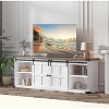 Farmhouse TV Stand for 75/80" TVs, 70" Cabinet with Storage, Sliding Barn Door, Power Outlet, Entertainment Console for Living Room - 2 of 4