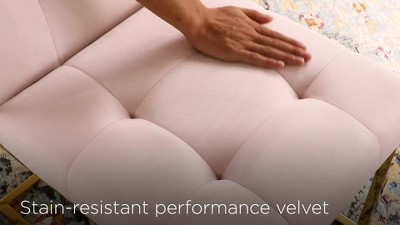 Ivory Velvet Upholstered Dining Chair with Gold Stainless Steel Base