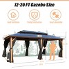 EROMMY 20 Ft. W x 12 Ft. D Aluminum Patio Gazebo - 3 of 4
