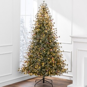 Best Choice Products Pre-Lit Cashmere Christmas Tree, Premium Semi-Flocked Pre-Decorated Artificial Holiday Décor - 1 of 4