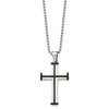 Chisel Stainless Steel Polished Black IP-plated Cross Pendant on a 22" Ball Chain Necklace - 3 of 4