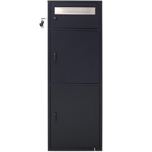 Vynxaria Black Freestanding Parcel Mailbox - Secure Multi-Compartment Drop Box, 44.5" Tall - 1 of 4