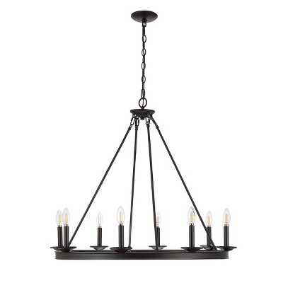 Oil Rubbed Bronze 8-Light Wagon Wheel Chandelier