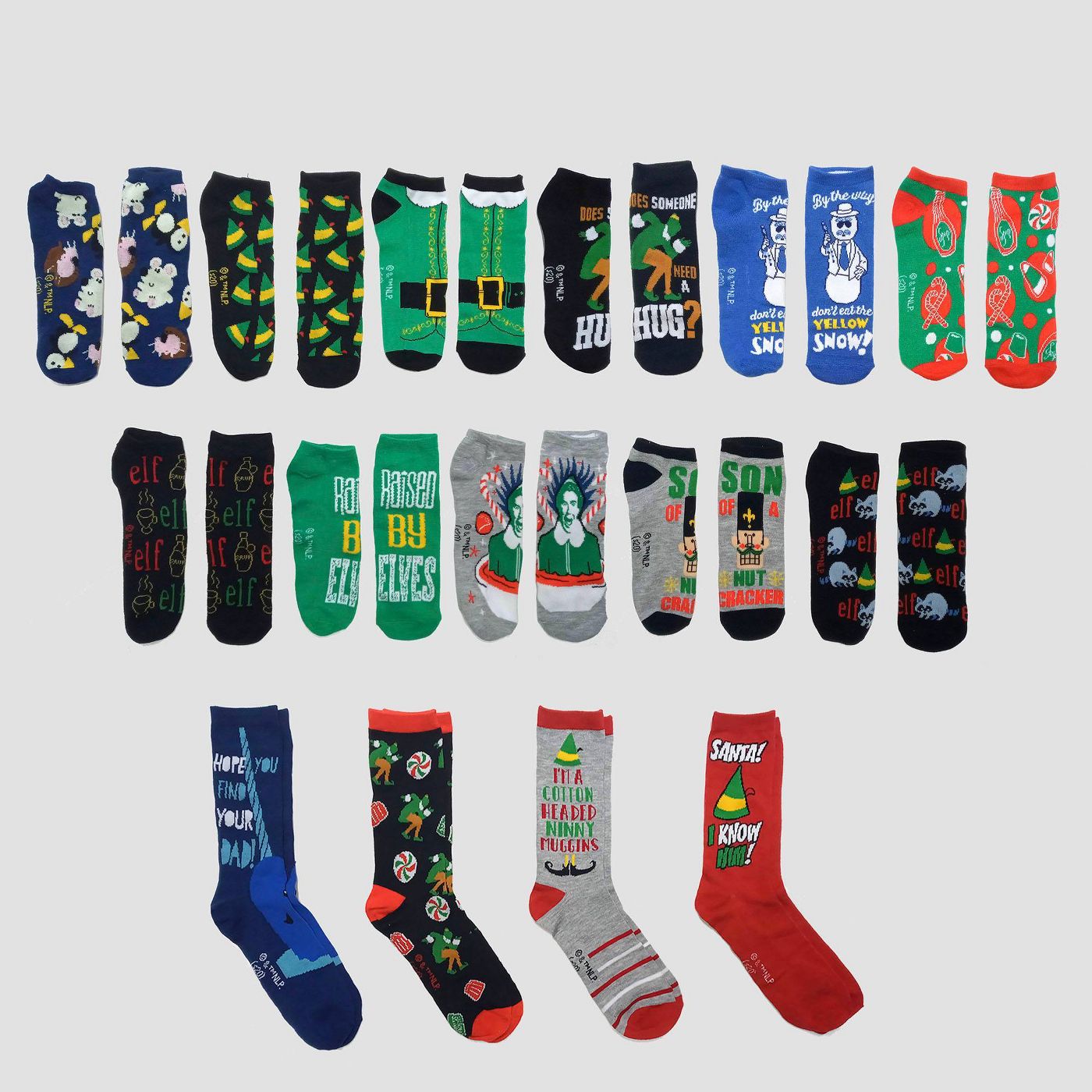 Men's Elf 15 Days of Socks Advent Calendar - Assorted Colors One Size - image 1 of 4