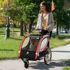 Sillysis 2-in-1 Walk Child Baby Bike Trailer for Kids 2 Seater,High-Visibility Bike Stroller for Toddler Wagon Double Bicycle Trailer Accessory - 2 of 4