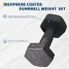 PVC Coated Dumbbell Set, Hexagon Weights Dumbbells Set with Rack/Box, Packed in Pairs, Anti-Slip, Multiple Weight Options, Workout Equipment - 4 of 4