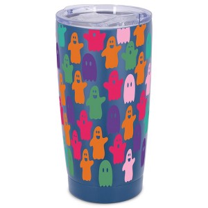 Elanze Designs Little Monsters Ghosts Halloween Wrap-Around Design 20 Ounce Stainless Steel On-The-Go Coffee Mug, Thermal Travel Tumbler with Leak - 1 of 4
