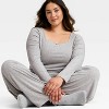 Women's Variegated Ribbed Long Sleeve Pajama Top - Auden™ - 3 of 3