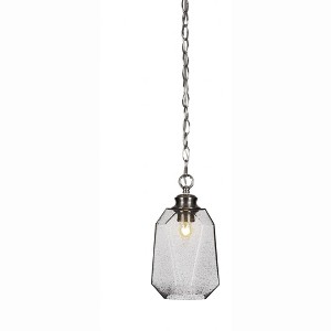 Toltec Lighting Rocklin 1 - Light Pendant in  Brushed Nickel with 6.25" Smoke Shade - 1 of 1