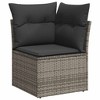 vidaXL 6 Piece Patio Sofa Set with Cushions - Gray Poly Rattan Without Table - 4 of 4