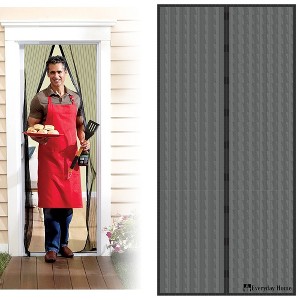 Hastings Home 38" Magnetic Screen Door for French Doors or Sliding Glass Doors - Full Frame Velcro, Black - 1 of 4