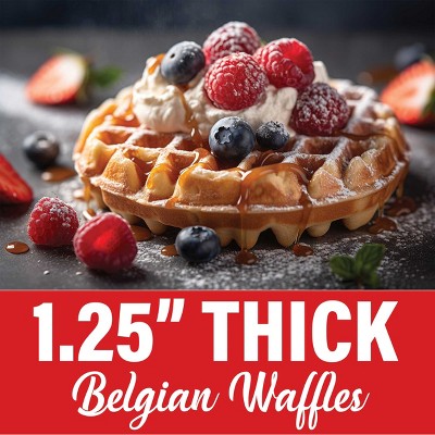 Silver 5-Inch Non-Stick Rotating Belgian Waffle Maker