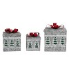 Transpac Metal 10 in. Silver Christmas Tree Gift Nesting Box Set of 3 - 2 of 4