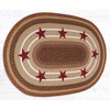 Earth Rugs Oval Patch Tread Rug 4'x6' with Burgundy Stars – Braided Jute Country Decor - 2 of 3