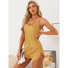 cheibear Women's Silky Satin Adjustable Straps Cami Top and Shorts Pajamas Sets - 2 of 4