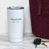 Dicksons SSTUMW-78 Black White 20 Ounce Stainless Steel Travel Tumbler Mug with Lid Mug with Lid, Prayers Go Up Blessings Come Down - 2 of 4