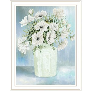 HomeRoots White BLOOMS White Framed Print Wall Art - 1 of 4