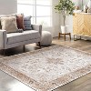 Washable Area Rug for Bedroom Vintage Low Pile Carpet Non-Slip Stain-Resistant No-Shedding Distressed Orange Dining Rugs - 4 of 4