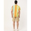Lars Amadeus Men's Short Sleeve Button Down Summer Beach Vertical Striped Shirts - 4 of 4