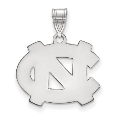 Black Bow Jewelry 10k White Gold North Carolina Tar Heels NCAA Medium Pendant
