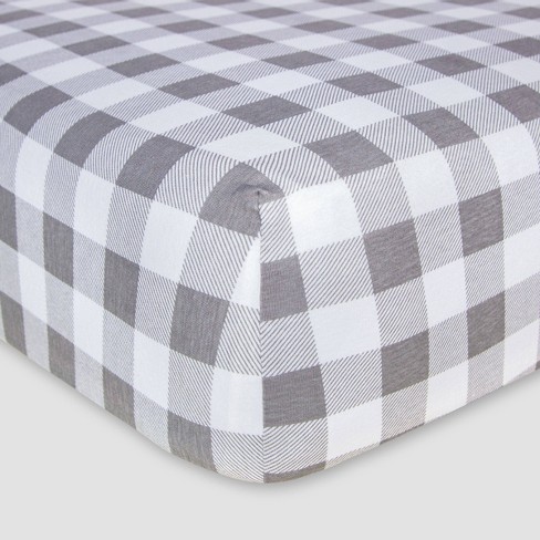 Burt S Bees Baby Organic Fitted Crib Sheet Buffalo Check Fog