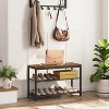 3-in-1 Industrial Storage Bench: Seat, Display & Organizer - 3-Tier Mesh Shoe Rack for Entryway, Living Room or Hallway - 4 of 4