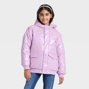 Girls' Hooded Puffer Jacket - Cat & Jack™ - 1 of 3