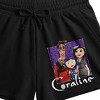 Coraline Family Portrait Women’s Black Lounge Shorts - 2 of 2