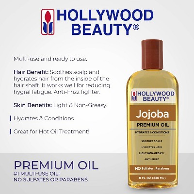 Hollywood Beauty Jojoba Hair, Scalp, and Skin Oil - 8 fl oz