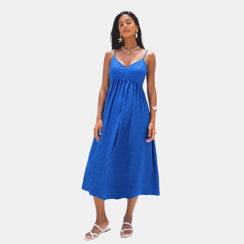 Женские платья Cupshe Women's Elegant Cobalt Blue Maxi Dress for Beach Getaways-S-Blue