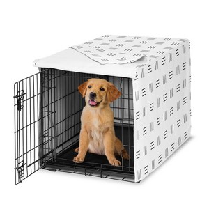 Sweet Jojo Designs Dog Crate Kennel Cover 36in. Boho Hatch White and Black - 1 of 4