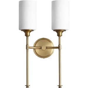 Quorum Lighting Celeste Glass 2-Light Aged Brass Wall Sconce - 1 of 1