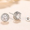4 Pairs Cubic Zirconia Earrings - 14K Gold Plated Tiny Studs, Square Round Teardrop Heart Halo Designs, Hypoallergenic for Women - 4 of 4