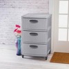 Sterilite 3 Drawer Medium Weave Storage Tower, Plastic Decorative Dresser Drawers to Organize Clothes and Shoes in Bedroom or Closet, Cement - image 3 of 4