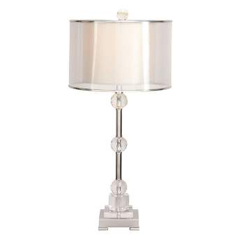 Glass Table Lamp with Drum Shade Silver - Olivia & May
